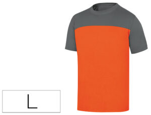 T-shirt de algodao deltaplus cor cinza laranja formato l - GENOAGRGT