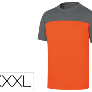 T-shirt de algodao deltaplus cor cinza laranja formato xxxl - GENOAGR3X