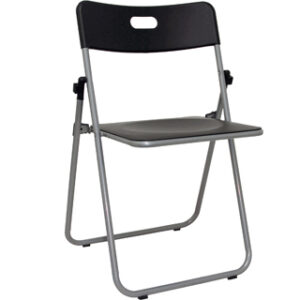 Cadeira q-connect motilleja conferencia estrutura em metal cinza com encosto polipropileno preta 78x44x50 cm