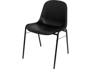 Cadeira q-connect alborea confidente estrutura tubo de metal preto com encosto pvc ergonomica preta 77x45x42 cm - PACK423NE