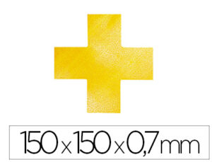 Simbolo adesivo durable pvc forma de cruz para delimitacao de chao amarelo 150x150x0
