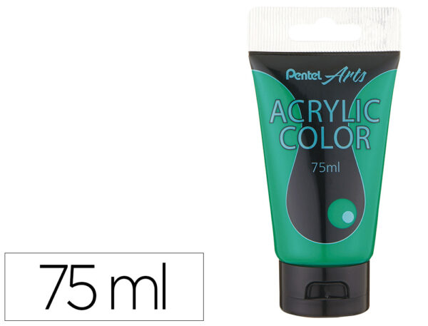 Tinta acrilica pentel em tubo de 75 ml cor verde claro