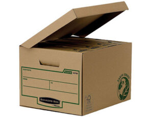 Caixa para arquivo definitivo fellowes em cartao reciclado capacidade 4 caixas de arquivo 80 mm 269x340x400 mm