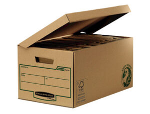 Caixa para arquivo definitivo fellowes em cartao reciclado capacidade 6 caixas de arquivo 80 mm 293x390x560 mm