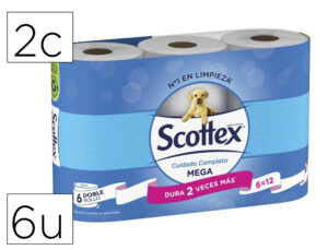 Papel higienico scottex megarolo duplo pack de 6+3 rolos - 17204