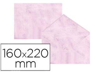 Envelopes fantasia marmoreados rosa 160x220 mm 90 gr pack de 25 unidades