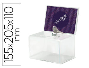 Caixa de sugestoes archivo 2000 com fechadura e duas chaves cor cristal transparente 109x154x205 mm