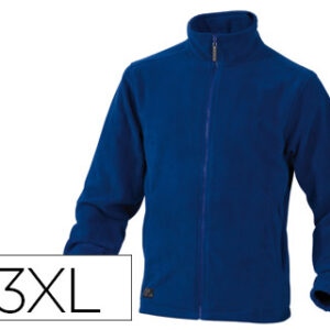 Jaqueta polar deltaplus com punhos elasticos e 2 bolsos cor azul formato xxxl