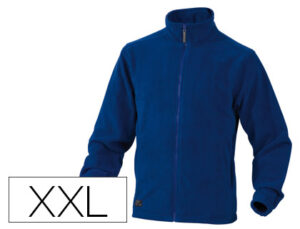 Jaqueta polar deltaplus com punhos elasticos e 2 bolsos cor azul formato xxl