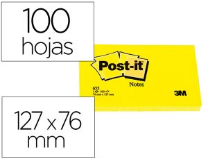Bloco de notas adesivas post-it post-it amarelo 76 x 127 mm - FT500072861