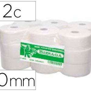 Papel higienico jumbo 2 folhas celulosa branca mandril 70 mm para dispensador kf16756