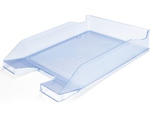 Tabuleiro de secretaria q-connect plastico azul claro transparente